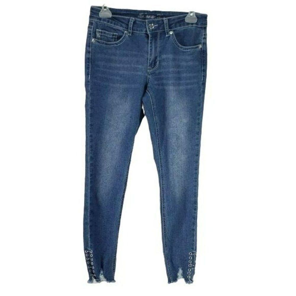 Seven7 Juniors Woman's Distressed‎ Frayed Skinny Jeans Size 5